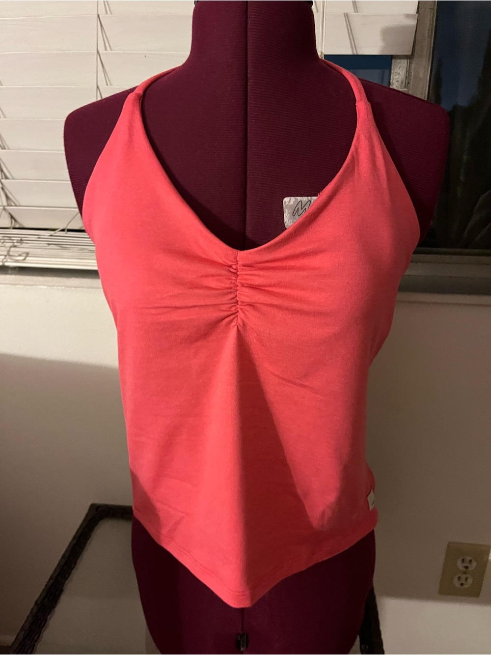 Vuori Coral Ruched Halter Tank Top Size Large New